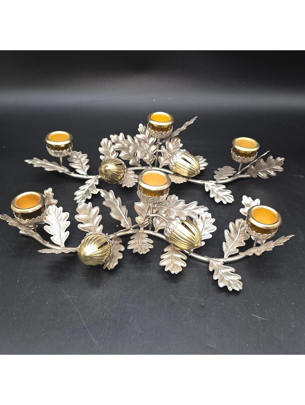 Vintage Midwest of Cannon Falls Oak Leaf & Acorn Candelabras - Matching Pair